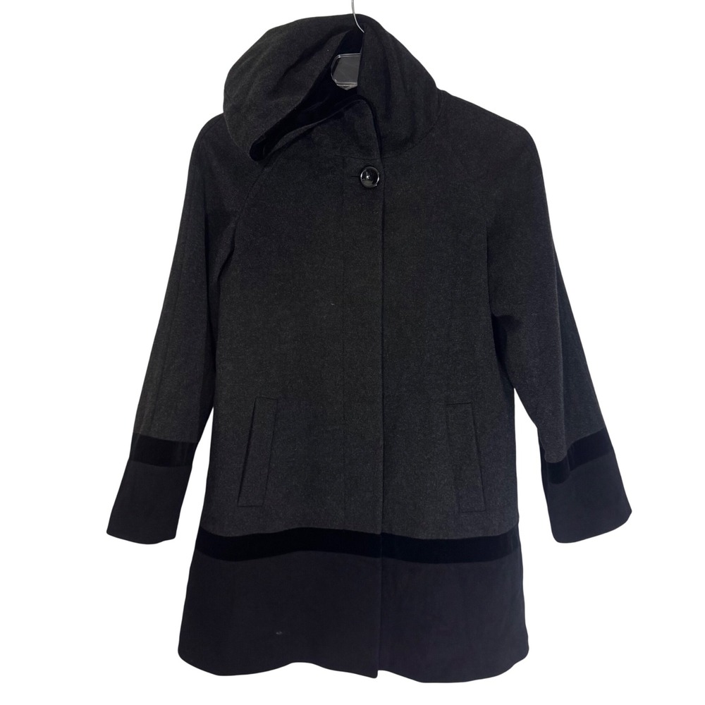 Forecaster‎ of Boston Wool Blend Coat Womens Size 4 Gray Black Hooded